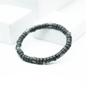 Bracelet for men with pearls GRAY BH8003