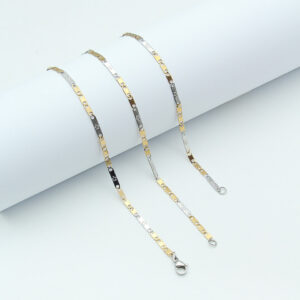 Men’s Silver and Gold Necklace and Bracelet Club MN1219