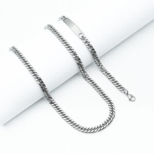 Set: Men’s silver necklace and bracelet BIGHITE MN1231