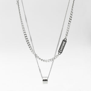 Men's silver double necklace MAIE MN1239