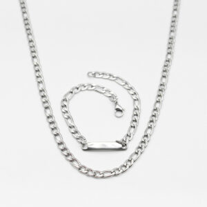 Men’s Silver Necklace and Bracelet CAR MN1237